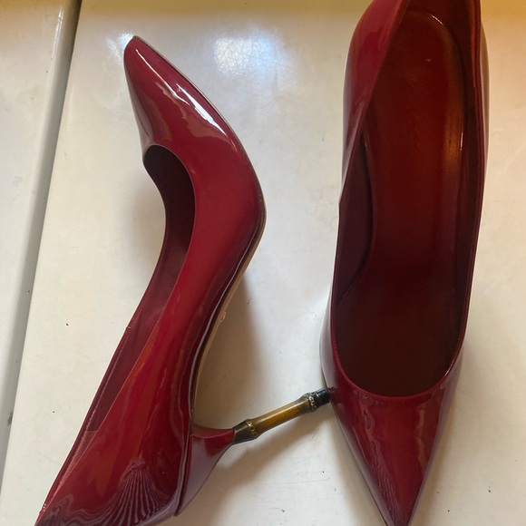 Gucci bamboo heels patent leather red - Picture 6 of 10